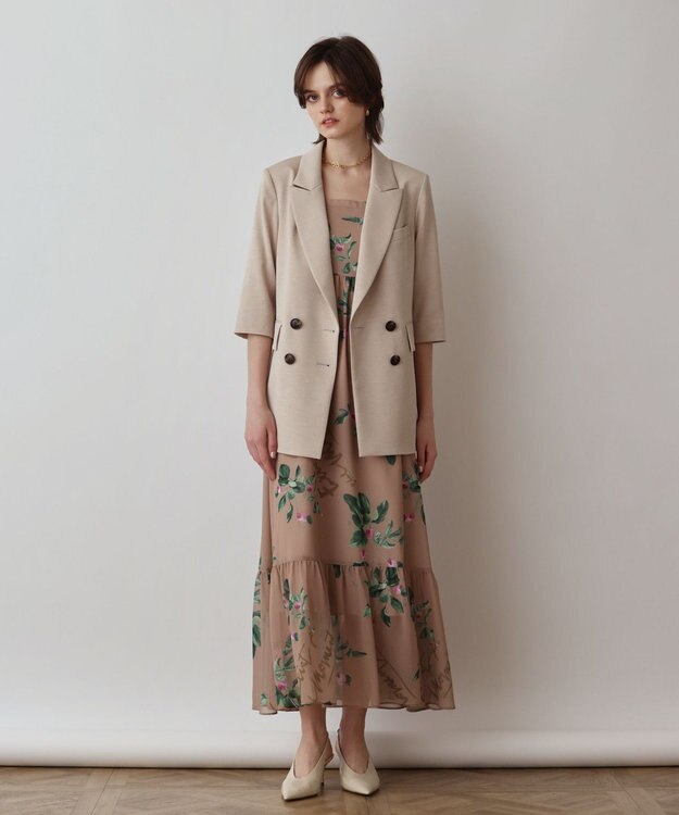 GRACE CONTINENTAL プリントセパレートワンピース ブラウン