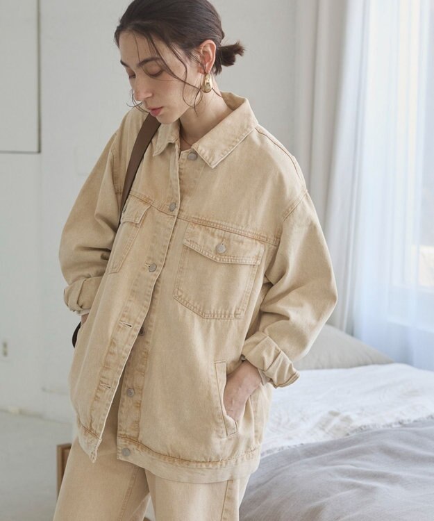WEGO 【ANGIE VINTAGE】オーバーサイズデニムジャケット イエロー