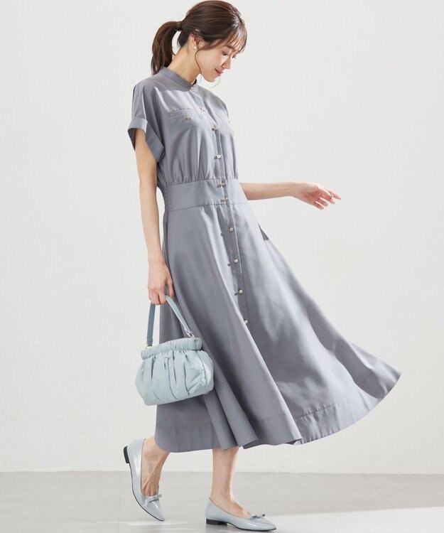 組曲 L 【WEB限定】シアーボイルワンピース グレー系