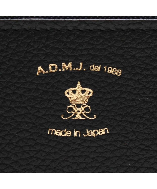 A.D.M.J. 【牛革】スパニッシュレザー/モーツァルト スワロフスキー・クリスタル付 スリムウォレット ブラック
