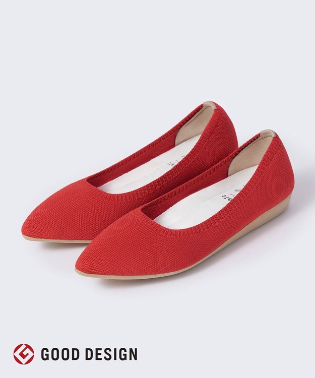 steppi 【洗える/撥水】ベーシック ポインテッド パンプス レッド