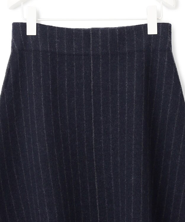 ICB ミルドウール ストライプ柄ニットスカート ネイビーストライプ系