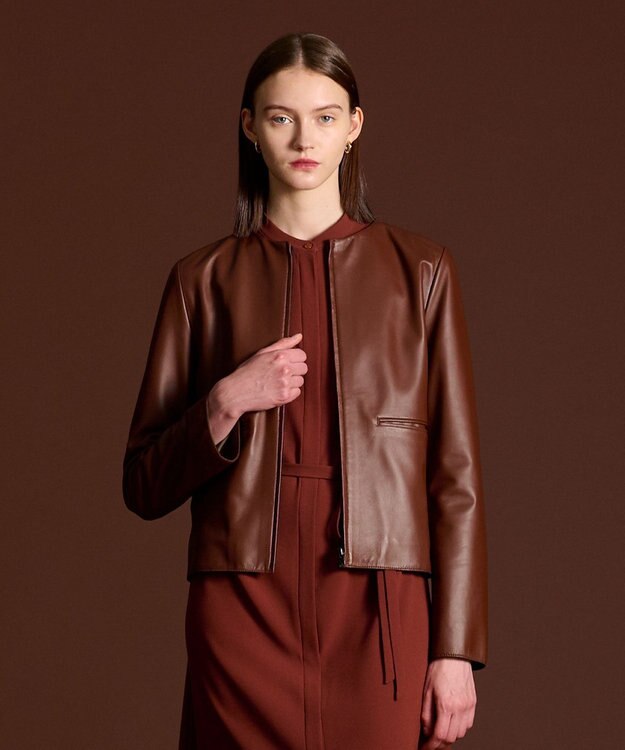 JOSEPH スムースレザー　ジャケット Mahogany