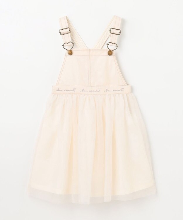 ANY KIDS チュール付き ジャンパースカート エクリュ