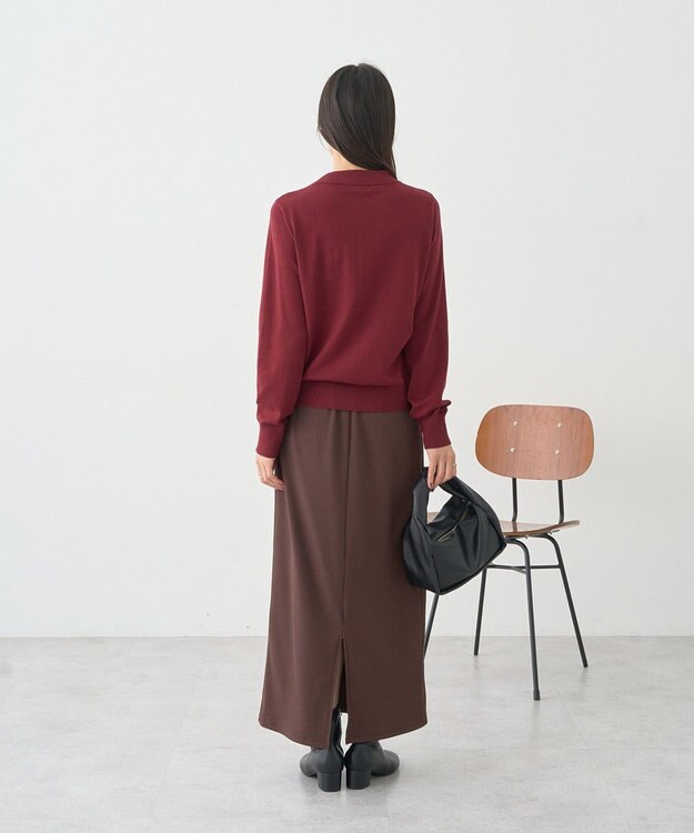 earth music&ecology ボウタイニットプルオーバー Red