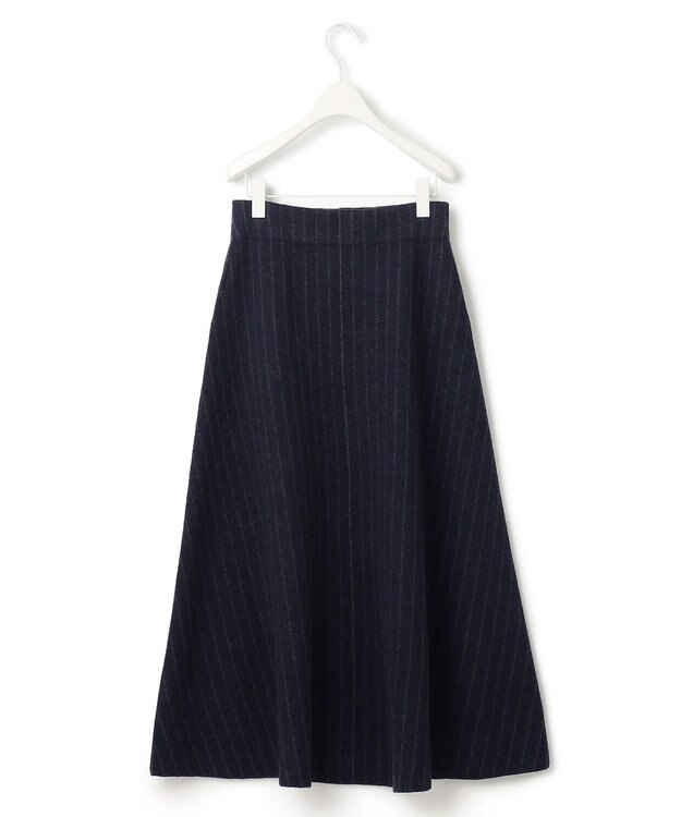 ICB ミルドウール ストライプ柄ニットスカート ネイビーストライプ系