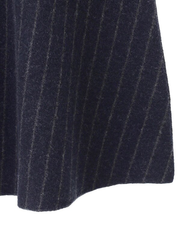 ICB ミルドウール ストライプ柄ニットスカート ネイビーストライプ系