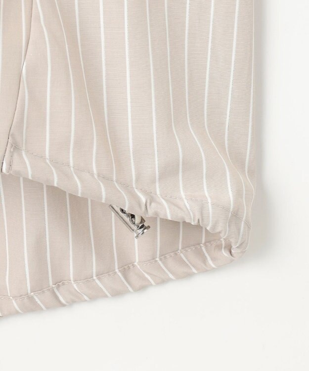 ANY 【洗濯機可】ストライプドロストシャツ グレー×オフストライプ