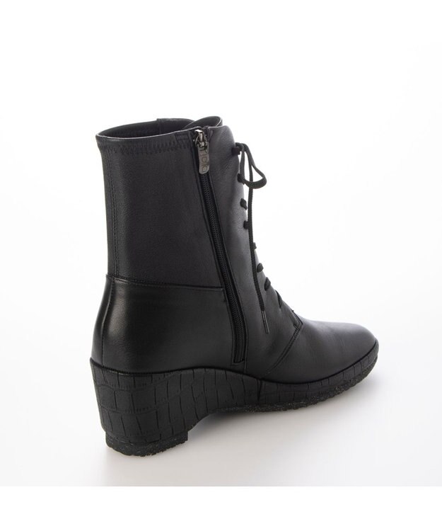 MODE ET JACOMO <D'ICI>ウェッジソールレースアップブーツ ブラック