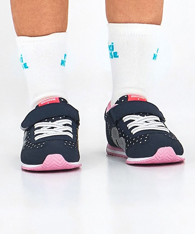 MIKI HOUSE HOT BISCUITS 【WEB限定】【16-21cm】ミズノコラボ キッズシューズ【WebLimited】 紺×ピンク