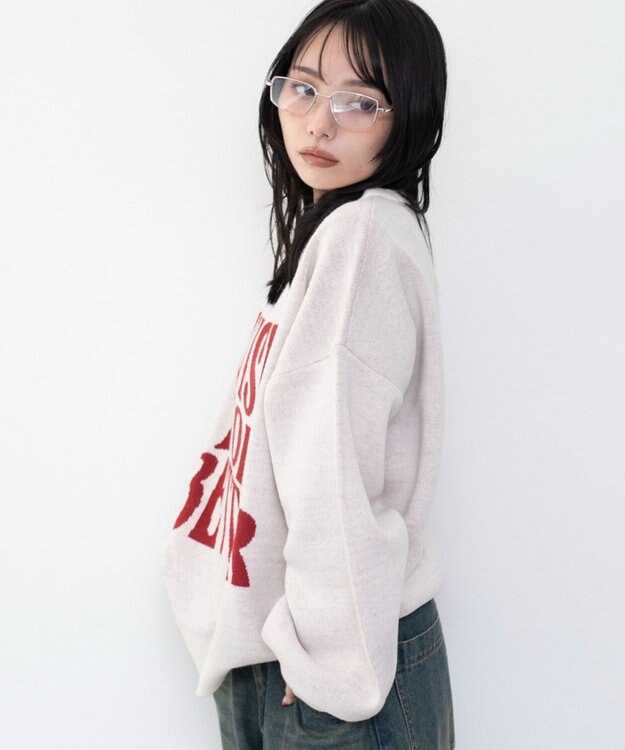 WEGO グラフィックニットプルオーバー 柄1