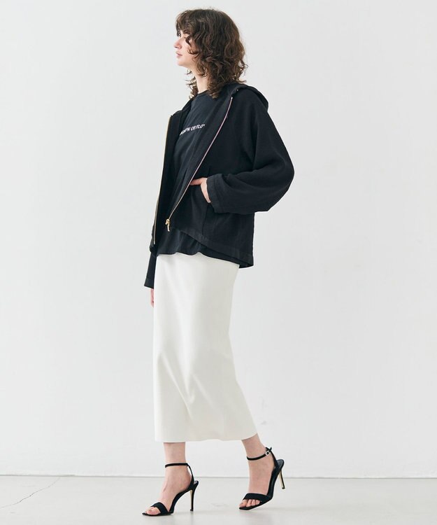 BEIGE， 【洗える】BROOM / スウェット風オーバーサイズドロストパーカー Black