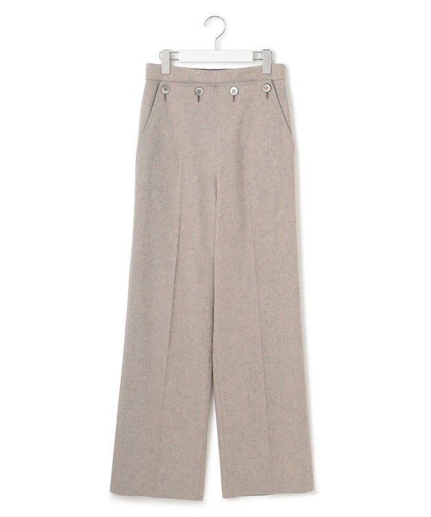 23区 L 【セットアップ対応】リネン ミックスツイード   マリン パンツ ベージュ系