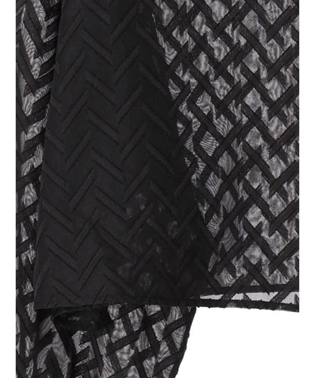 earth music&ecology ツッキリジャガードショートブラウス Black