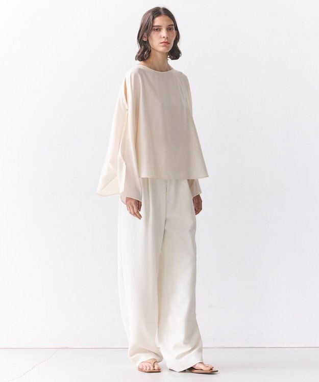 BEIGE， PERIDOT / 2WAYスリーブ ドレープブラウス Ecru
