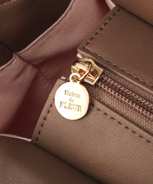 Maison de FLEUR スカーフ付きツイードスクエア２Ｗａｙトート Pink