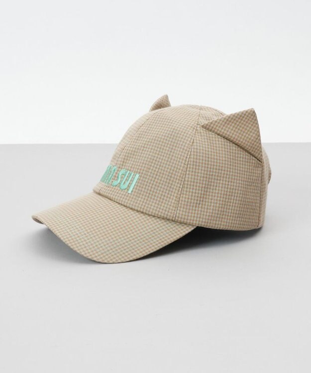 AURORA 【 ANNA SUI（アナ スイ）】ネコ耳ロゴ刺しゅうキャップ グリーン