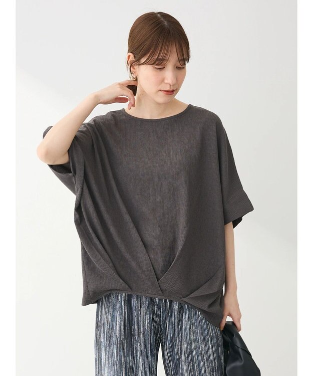 Green Parks 裾タック表面カットプルオーバー Gray