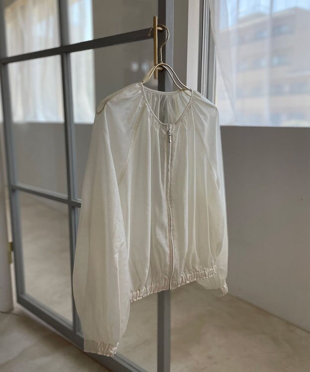 Feroux 【洗える】シアー ブルゾン アイボリー系