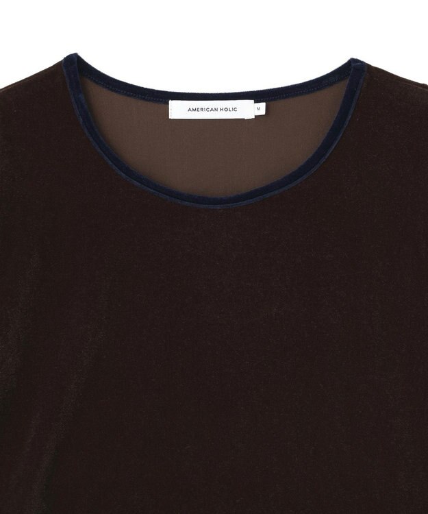 AMERICAN HOLIC シアーベロア配色プルオーバー Brown