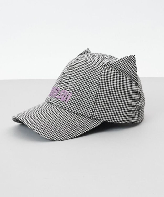 AURORA 【 ANNA SUI（アナ スイ）】ネコ耳ロゴ刺しゅうキャップ ブラック