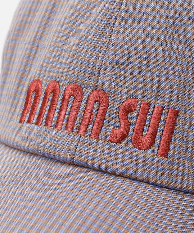 AURORA 【 ANNA SUI（アナ スイ）】ネコ耳ロゴ刺しゅうキャップ パープル