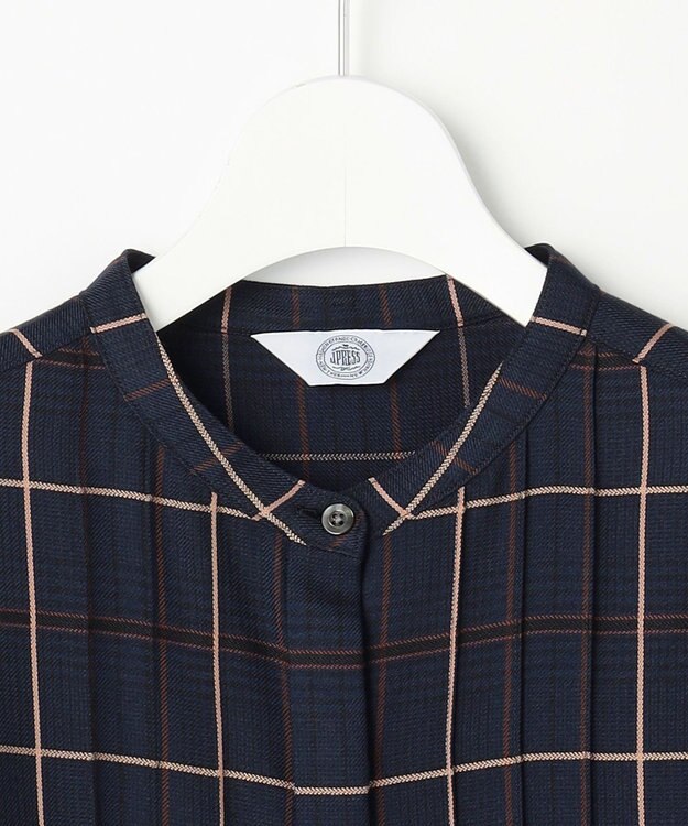 J.PRESS LADIES S サイロチェック ストライプ ブラウス ネイビーチェック系