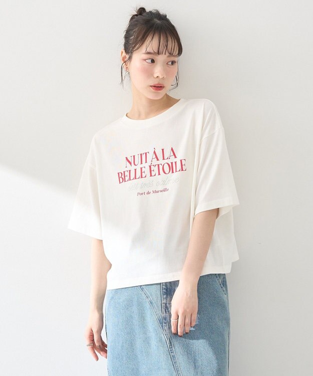 earth music&ecology 【接触冷感/洗濯機可】ＮＵＩＴＡ　ＬＡ　ＢＥＬＬＥ　ＥＴＯＩＬＥショートＴ Off White
