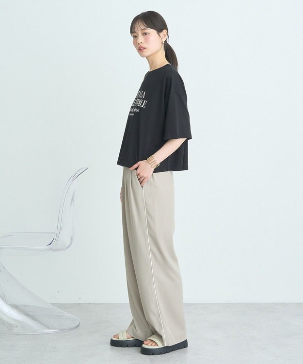 earth music&ecology 【接触冷感/洗濯機可】ＮＵＩＴＡ　ＬＡ　ＢＥＬＬＥ　ＥＴＯＩＬＥショートＴ Black