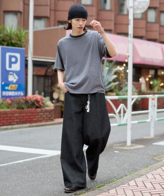 WEGO 【ユニセックス着用ITEM】ボーダーリンガーT（SS） ブラックボーダー