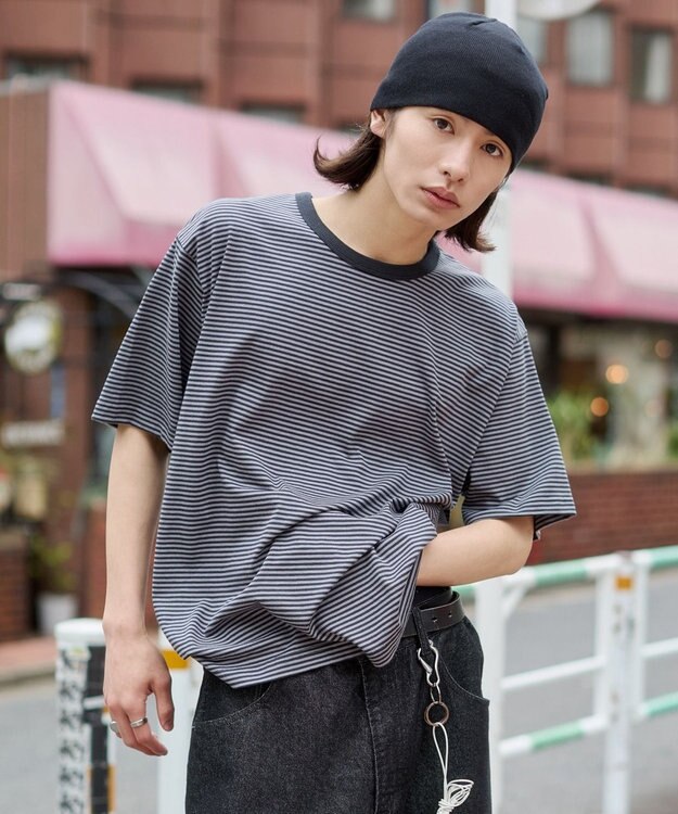 WEGO 【ユニセックス着用ITEM】ボーダーリンガーT（SS） ブラックボーダー