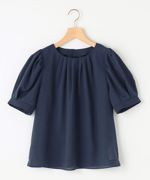 組曲 L ソフトローンパフスリーブ ブラウス ネイビー系