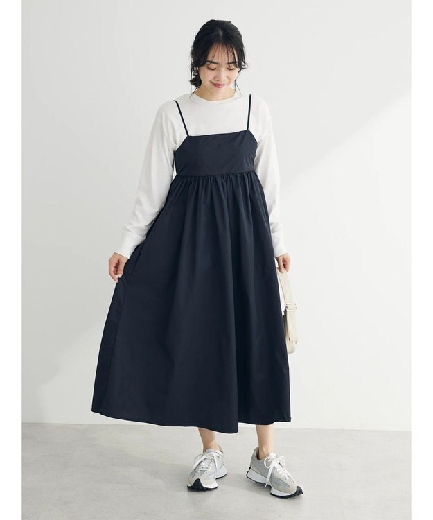 Green Parks ナイロンキャミワンピース Black