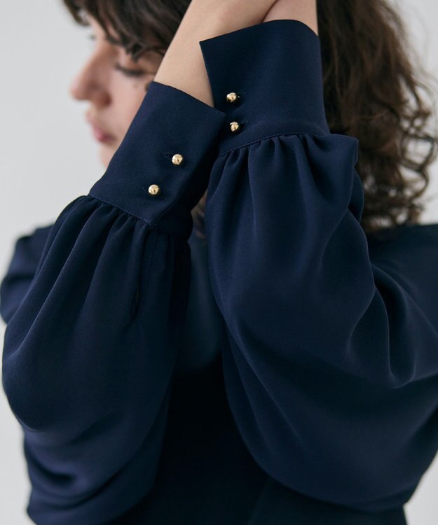 BEIGE， 【洗える・Precious3月号掲載】PROTEA / 異素材バックタイディティールニット Navy