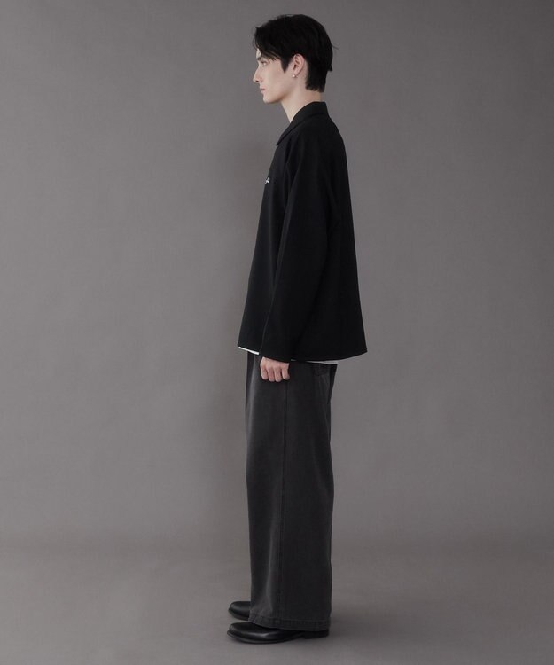 WEGO 【軽量/シワにならない】ドライポリハーフZIPシャツ（LS） ブラック