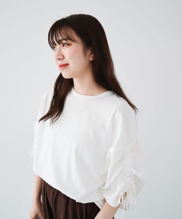 Green Parks ・ＥＬＥＮＣＡＲＥ　ＤＵＥ　ギャザースリーブＴＥＥ Off White