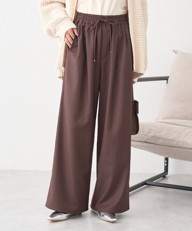 earth music&ecology ゆるとろパンツ Brown