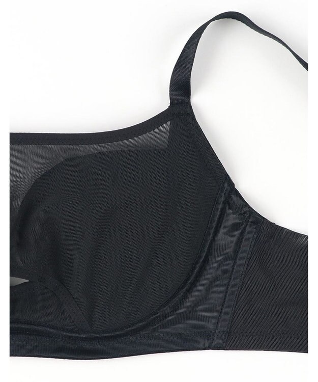 WACOAL ノンワイヤーブラ 【小さく見せるブラ】 高さをおさえてコンパクトに バスト位置アップ 脇すっきり Hカップまで対応 大きいサイズ レディース BMM122 /ワコール ブラック