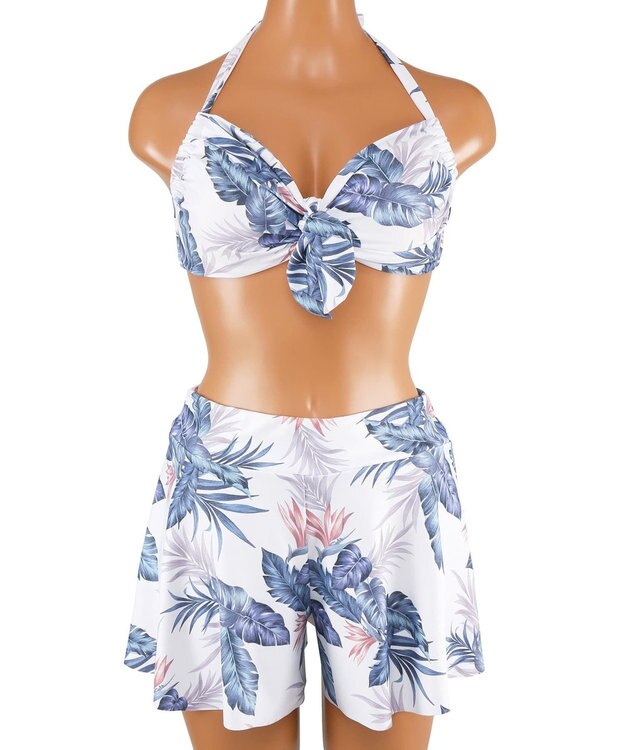 San-ai Resort（三愛水着楽園） 【新色ホワイト＆パープル入荷】４点セット水着　9M・11L【San-ai Resort（サンアイリゾート）】 ブルー