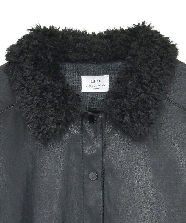 YECCA VECCA レザーライクシャツジャケット Black