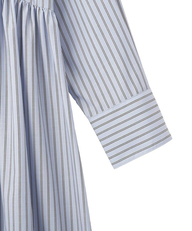 AMERICAN HOLIC 【イージーケア】ギャザーシャツワンピース Stripe Sax