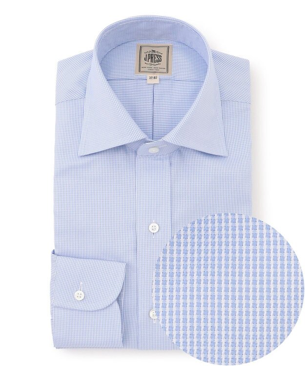 J.PRESS MEN 【Single Needle Tailoring / 形態安定】MILETAエレガントドビー ドレスシャツ / ワイド サックスブルー系