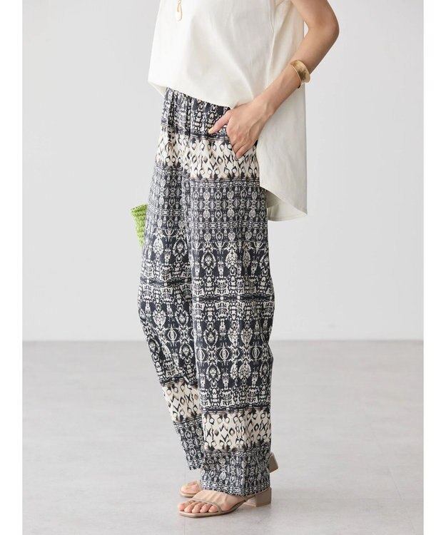 AMERICAN HOLIC パネルプリントリラックスパンツ Charcoal Gray