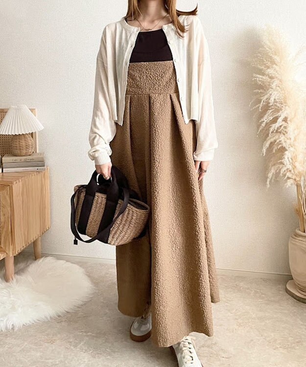 LA BAGAGERIE 【maison vert】 【ペーパー素材・多収納】ダブルハンドルかごバッグ チョコ×ベージュ