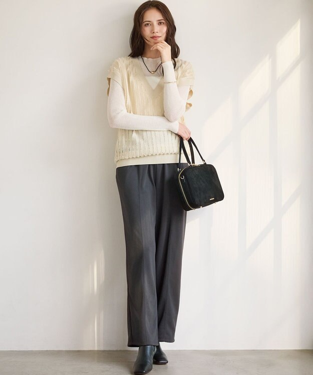 23区 【WEB&一部店舗限定】スエード ボストン バッグ ブラック系