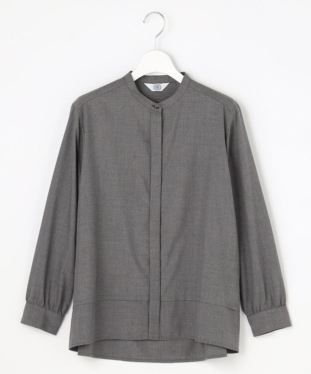 J.PRESS LADIES LIMBLESS50ツイル ブラウス チャコール系