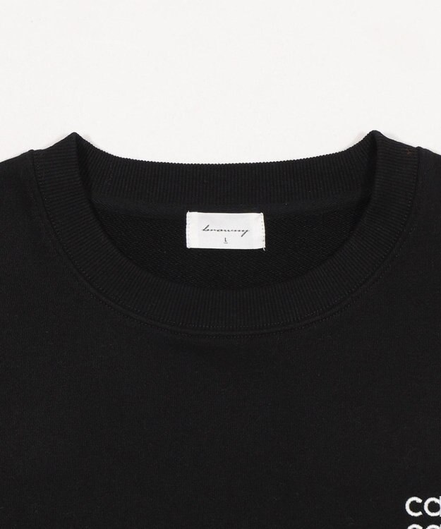 WEGO 【ユニセックス着用ITEM】ショートドロストワンポイント刺繍プルオーバー ブラック