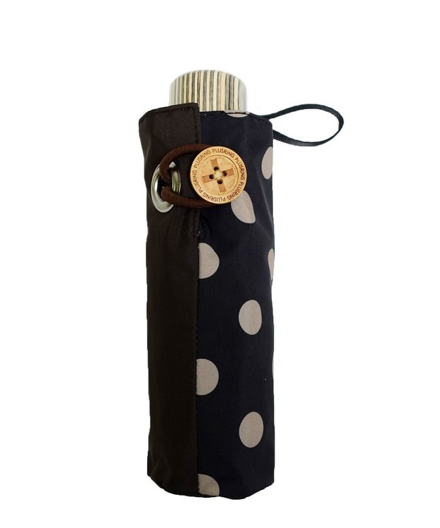 +RING 【UVカット95%以上】【UPF50＋】プラスリング レディース向け 晴雨兼用 折傘 BRN/DOT T1336 ブラウン