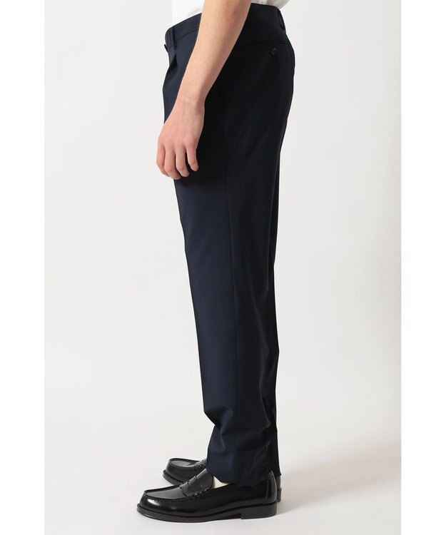 DAKS ウールブレンドストレッチテーパードスラックス ネイビー