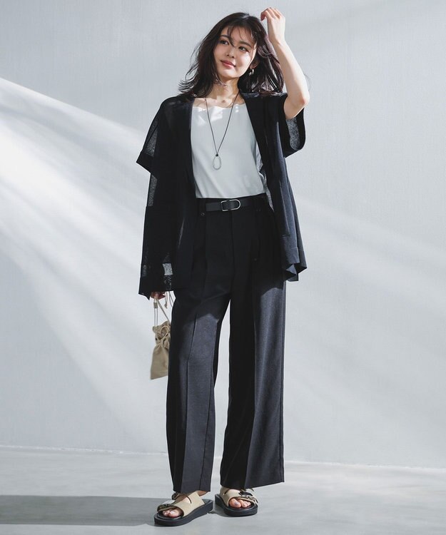 UNFILO オーバルバックル ベルト ブラック×シルバー